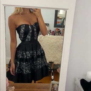 Mini black and white lace dress